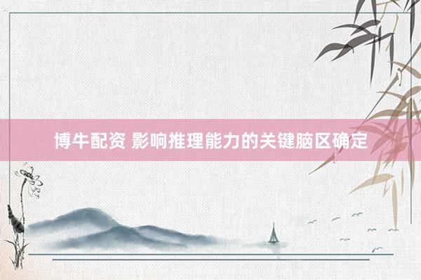 博牛配资 影响推理能力的关键脑区确定