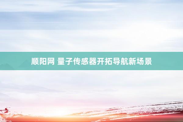 顺阳网 量子传感器开拓导航新场景
